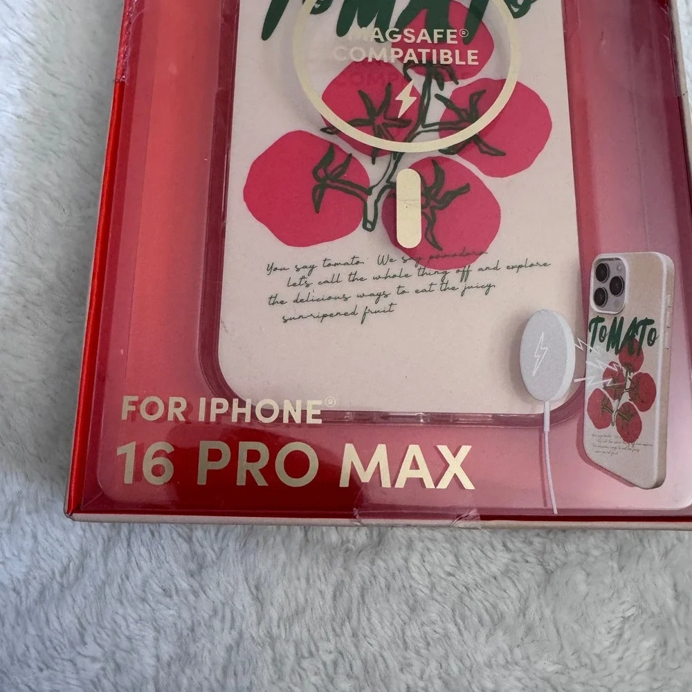 XO Poppy for iPhone 16 Pro Max MagSafe Case Tomato‎ Graphic Cream Red NIP
